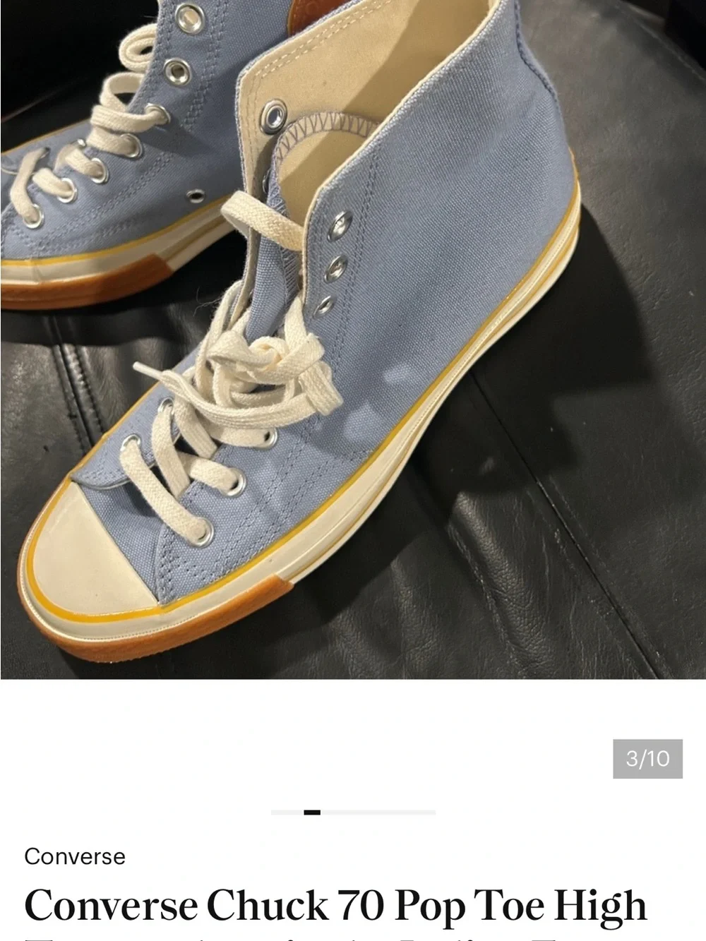Converse Chuck 70 High Top Sneakers in Light Blue with Cream Accents